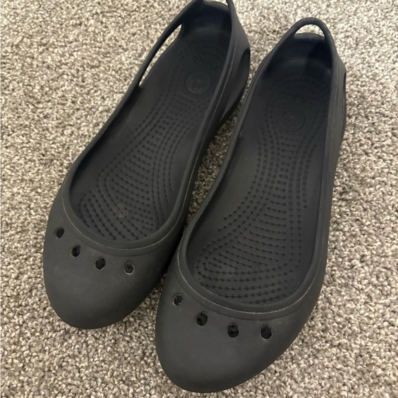 Crocs‎ Kadee Ballet Flats Black Rubber Slip-On Round Toe Women's Size 5 - Picture 9 of 9